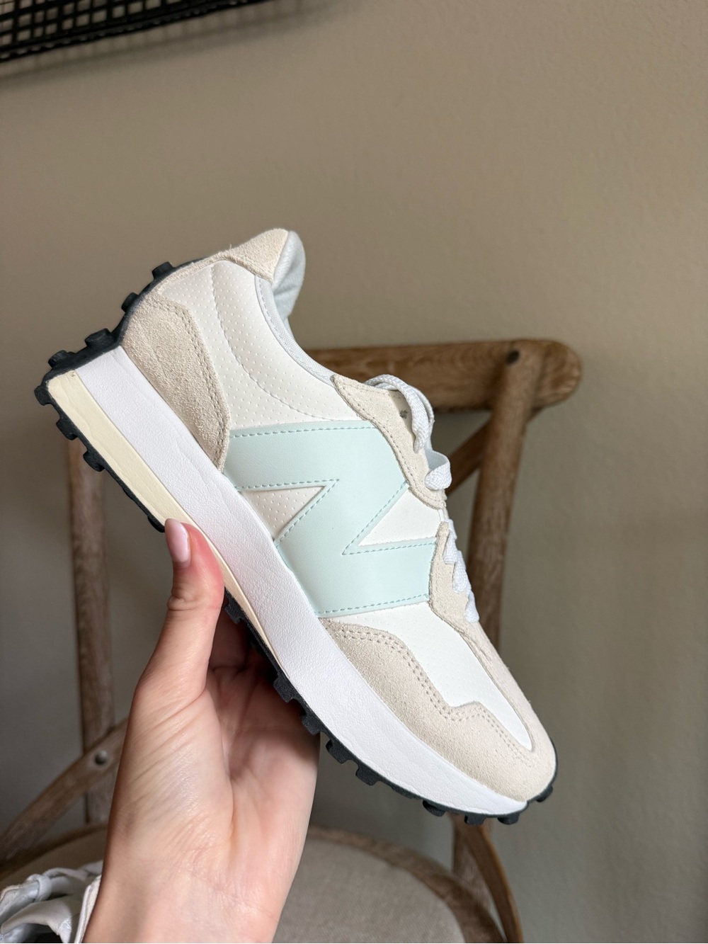 New Balance 327 Sneakers white glint blue - Picture 5 of 8
